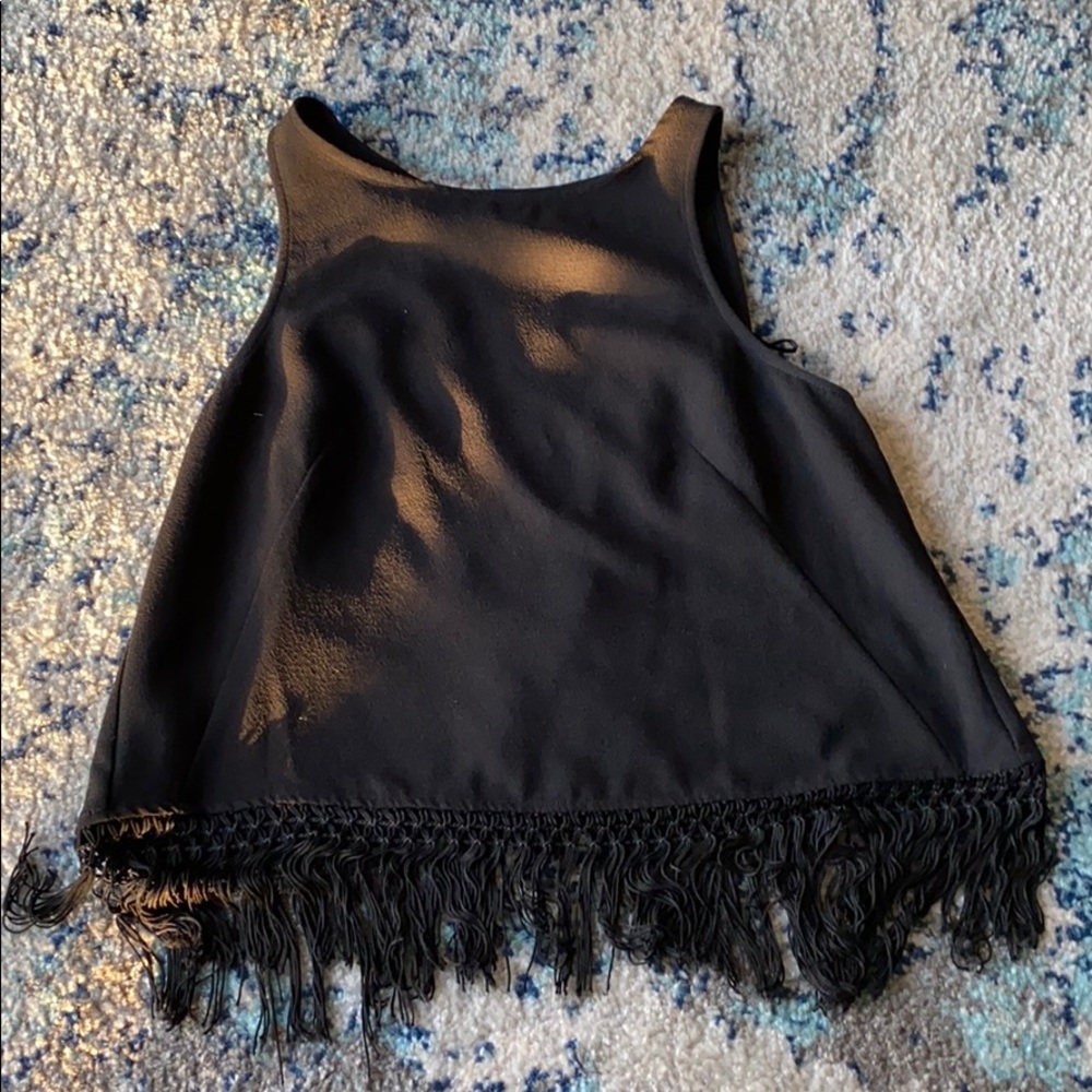 JLo Open Back Fringe Crop Top